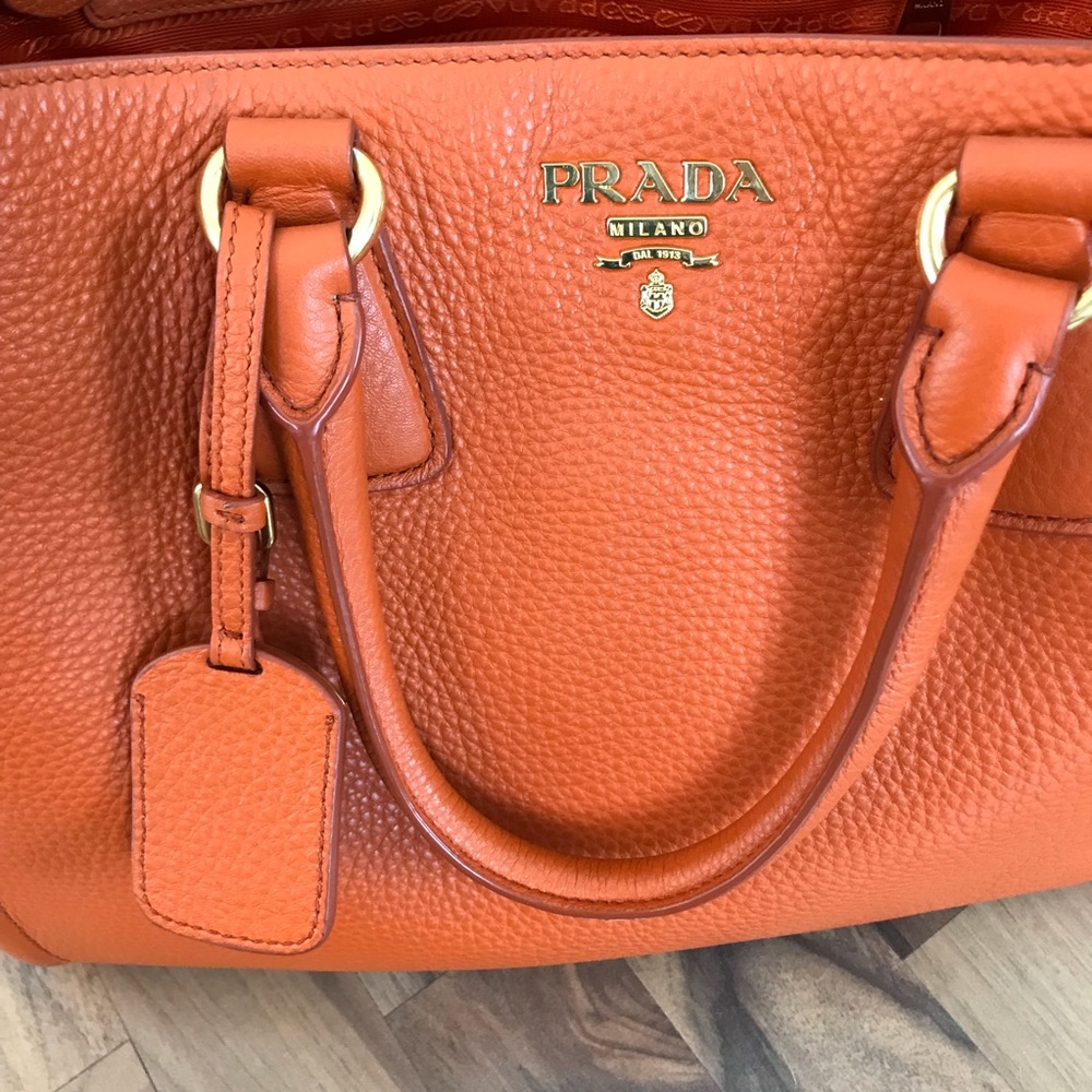 Prada Vit Daino “Papaya” Handbag - Picture 8 of 8